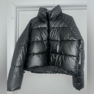 Women’s silver metallic puffer